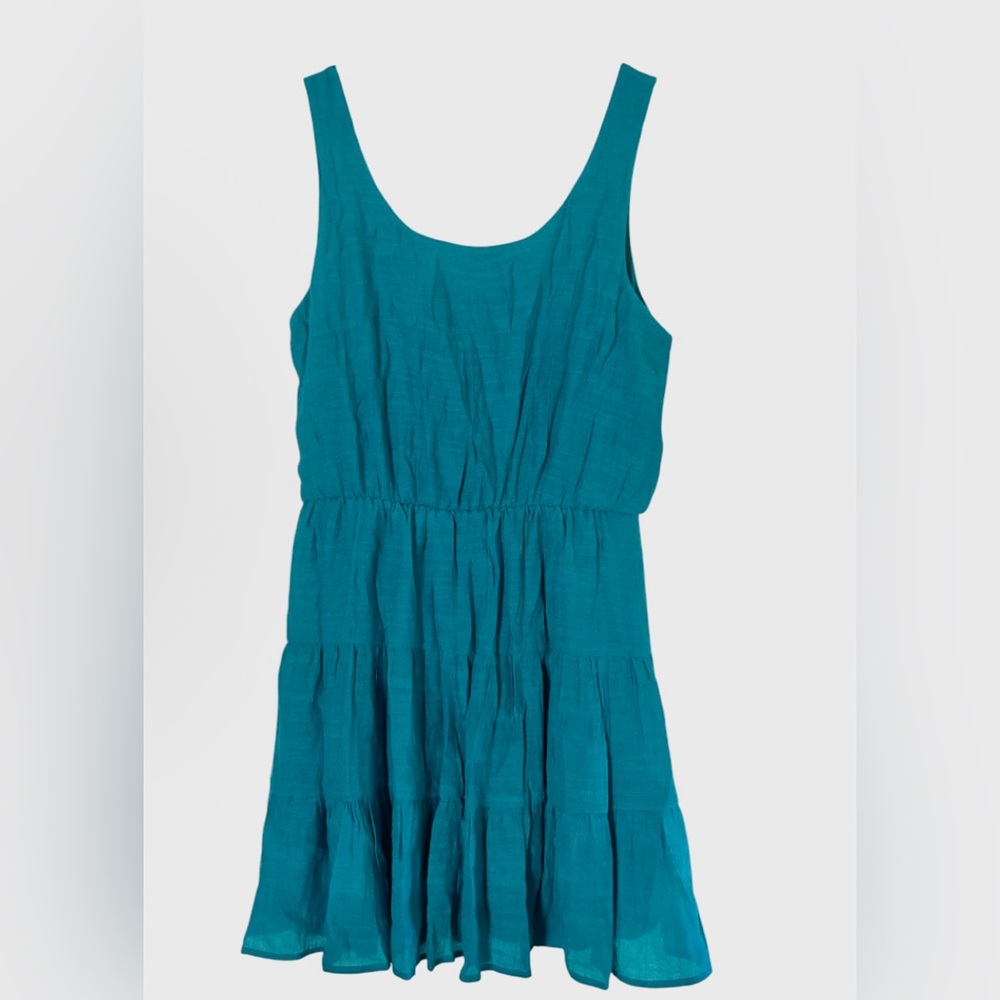 City Triangles Teal Tiered Sleeveless Dress